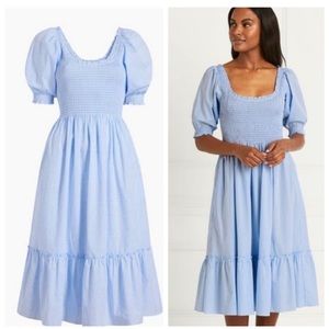 NWT Hill House Louisa Nap Hydrangea Blue Gingham Dress XS